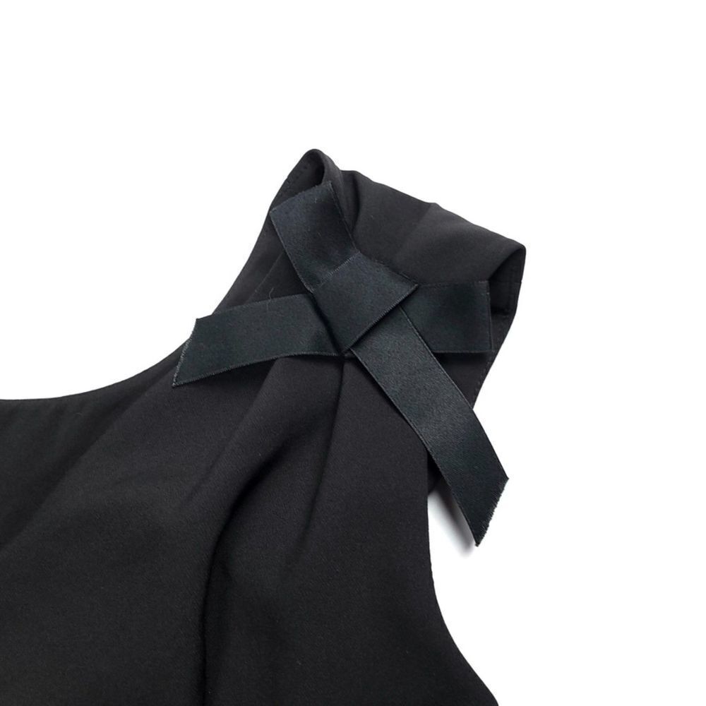 Havva Ballet Bow Back Tailored Seam Fit And Flare Mini Dress Black Minimal Small — image 3 of 8